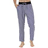 Hawiton Men's Pajama Sleep Shorts Lounge Sleepwear Causal Cotton Plaid Bottoms